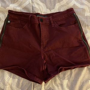 Red zipper rock and republix shorts